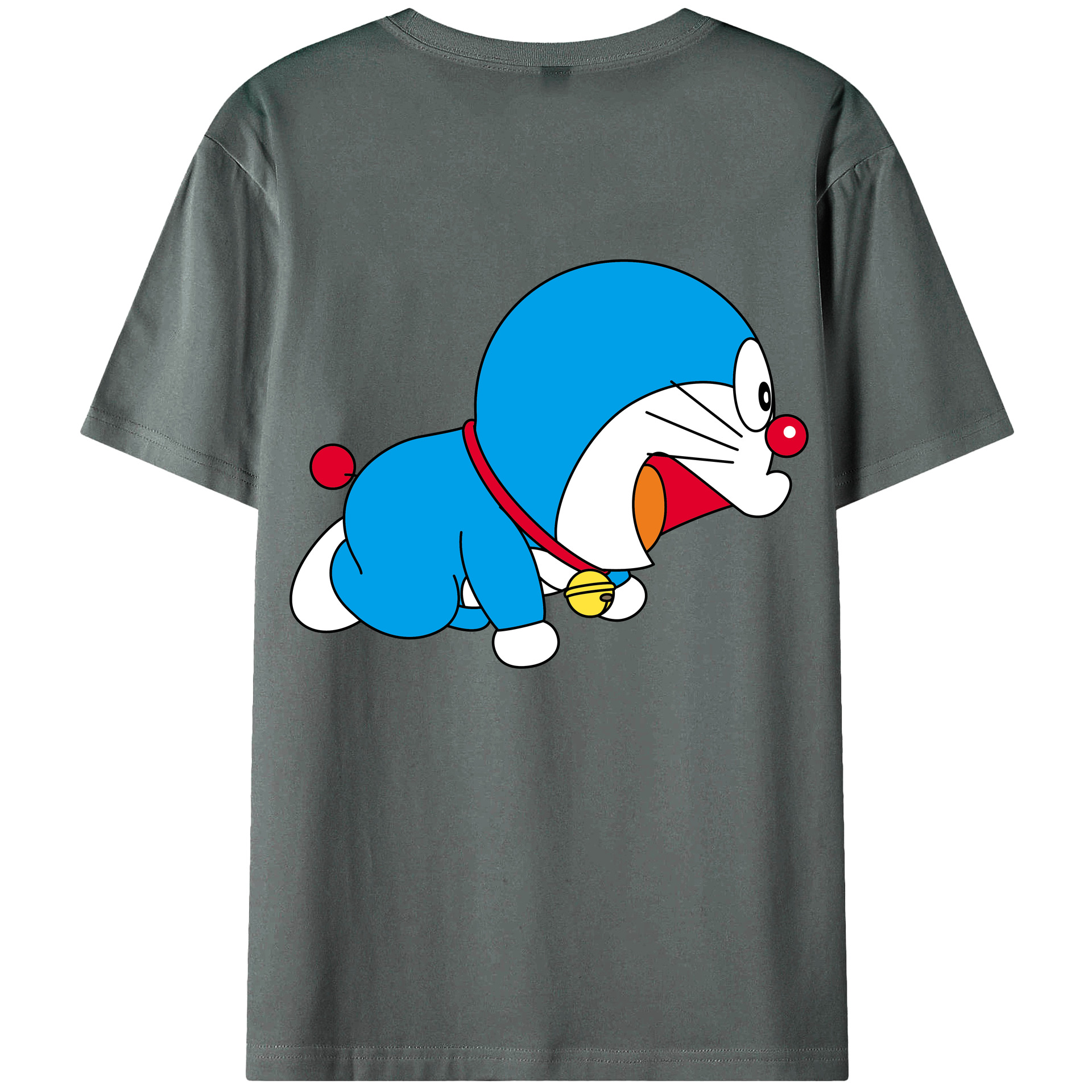 （画像用） ドラえもん Doraemon 綿100％ メンズ半袖Tシャツ（バックプリント） 通気性